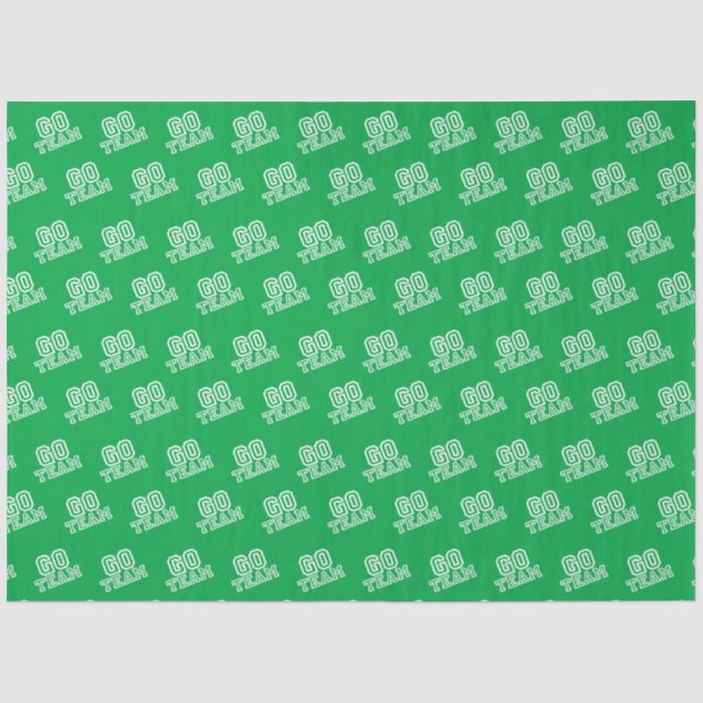 Papier Mousseline Go Team Word Art en vert (Recto)