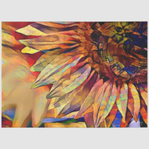 Papier Mousseline Gold Big Yellow Sunflower Collection élégante