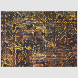 Papier Mousseline Gold Black Floral Wall Art Dream