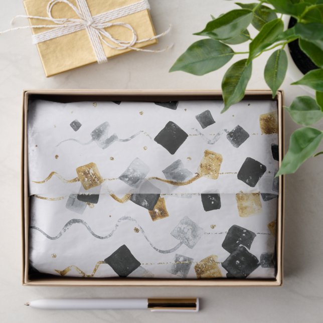 Papier Mousseline Gold Black Glam Confetti Christmas (Cadeau)