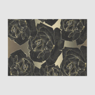 Papier Mousseline Gold & Black Rose Glam Elegant Classy Chic Party