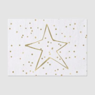 Papier Mousseline Gold Confetti Star