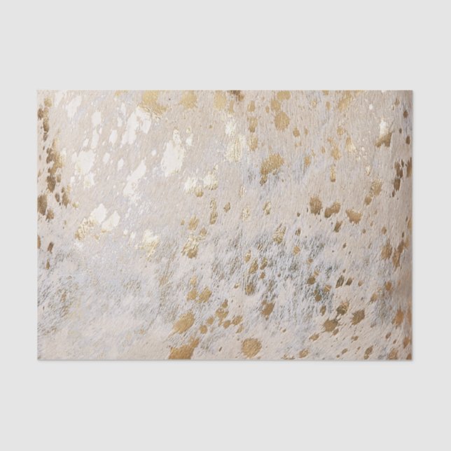 Papier Mousseline Gold Cowhide Print Metallic (Recto)