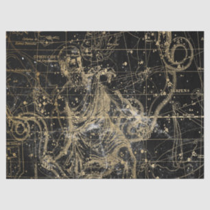 Papier Mousseline Gold et Black Galaxy Star Map Series Design 5