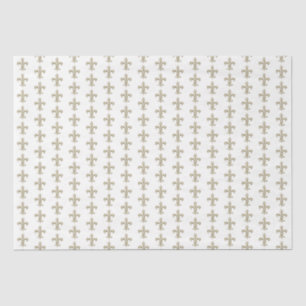 Papier Mousseline Gold Fleur de Lis Motif héraldique français Vintag
