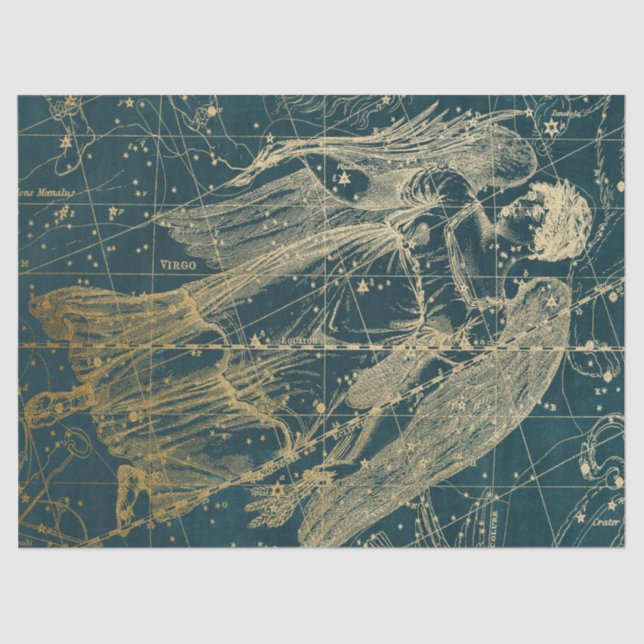 Papier Mousseline Gold Galaxy Star Map Series Design 11 (Recto)