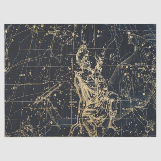 Papier Mousseline Gold Galaxy Star Map Series Design 2 (Recto)