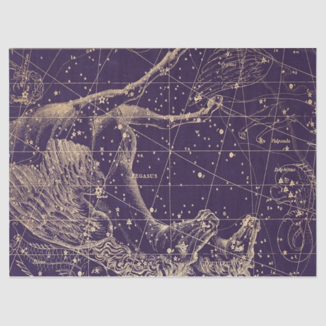 Papier Mousseline Gold Galaxy Star Map Series Design 3 (Recto)