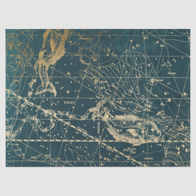 Papier Mousseline Gold Galaxy Star Map Series Design 4 (Recto)