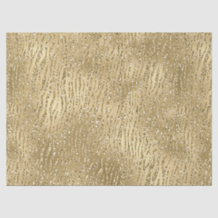 Papier Mousseline Gold Glam Glitzy Parties scintillant Zebra Print  