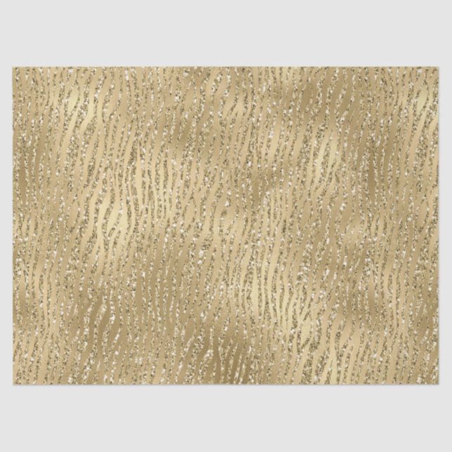 Papier Mousseline Gold Glam Glitzy Parties scintillant Zebra Print   (Recto)