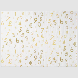 Papier Mousseline Gold Luxury Numéros & Devise Symboles Motif