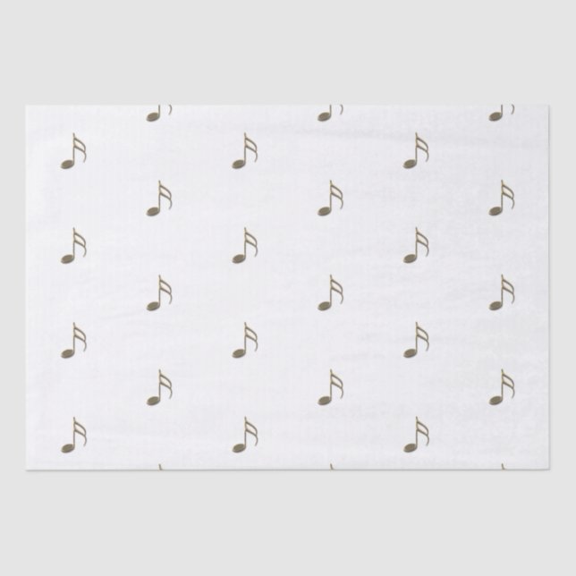 Papier Mousseline Gold Music Note Motif Tissue Paper (Recto)