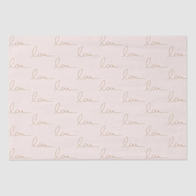 Papier Mousseline Gold Parties scintillant Love Pink Shell (Recto)