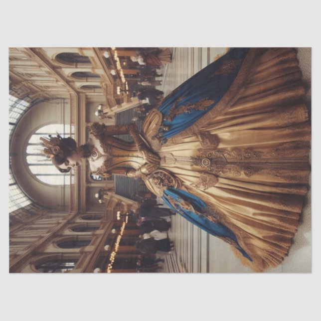 Papier Mousseline Gold Princess Steampunk Découpage victorienne (Recto)