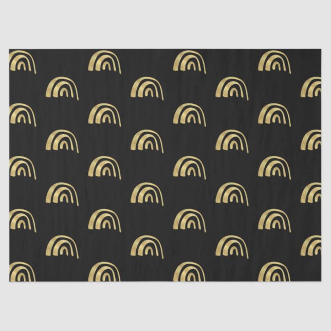Papier Mousseline Gold Rainbow and black  (Recto)