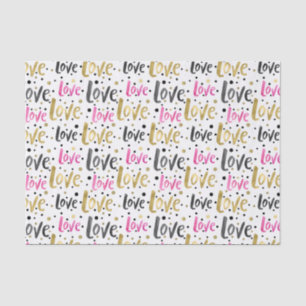Papier Mousseline Gold Rose Black Confetti Love