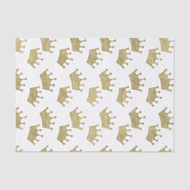 Papier Mousseline Gold Royal Crowns Fairytale Princess Baby shower (Recto)