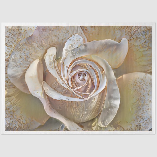Papier Mousseline Gold Silk Beau Unique Rose Art Dream (Recto)