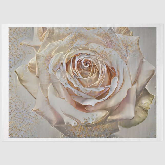 Papier Mousseline Gold Silk Simple Unique Rose Art Dream (Recto)