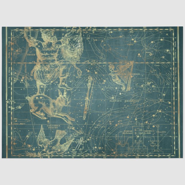 Papier Mousseline Gold Star Map Series Design 26 (Recto)