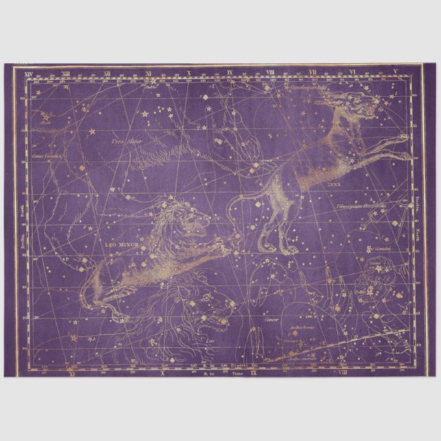 Papier Mousseline Gold Star Map Series Design 5 (Recto)