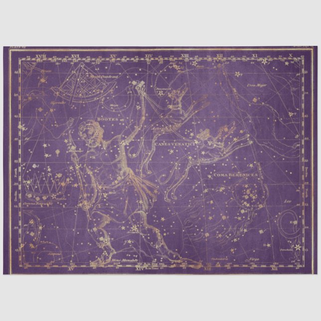Papier Mousseline Gold Star Map Series Design 8 (Recto)