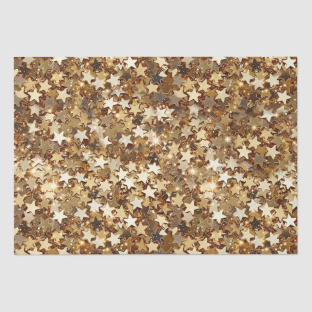 Papier Mousseline Gold Stars Confetti (Recto)