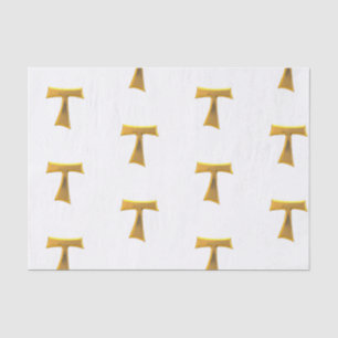Papier Mousseline Golden 3-D Look Franciscan Tau Cross