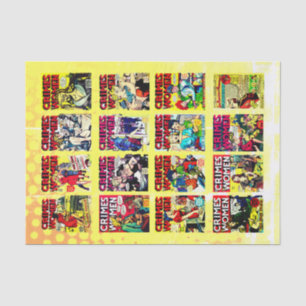 Papier Mousseline Golden Age Adventure Comic Couvertures, Crimes Des