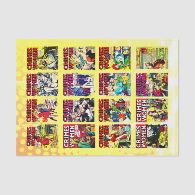 Papier Mousseline Golden Age Adventure Comic Couvertures, Crimes Des (Recto)