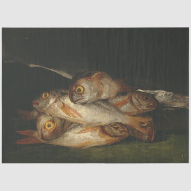 Papier Mousseline Golden Bream Fish (Still Life) (Francisco de Goya) (Recto)