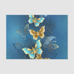 Papier Mousseline Golden butterflies