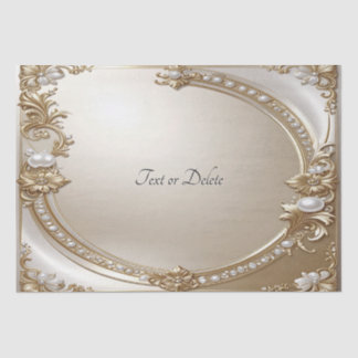 Papier Mousseline Golden Ornate Frame with Pearls Tissue Paper