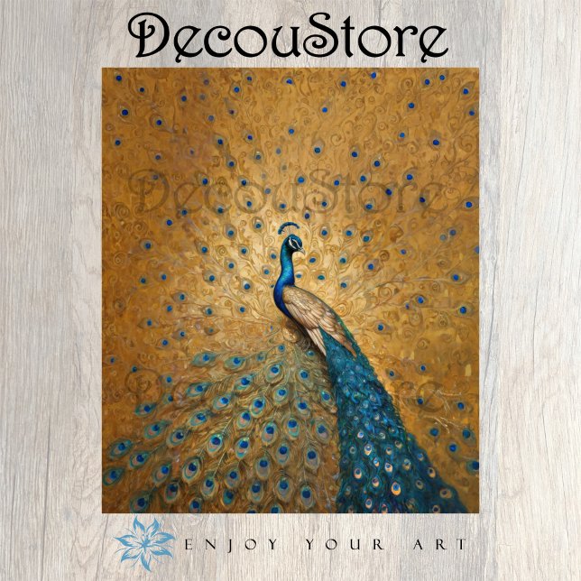 Papier Mousseline Golden Peacock - Découpage inspirée par Klimt (Créateur téléchargé)