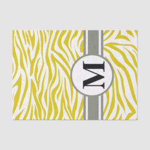 Papier Mousseline Golden Poppy Safari Zebra avec monogramme