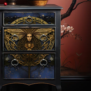 Papier Mousseline Golden Queen Bee Steampunk Art Nouveau