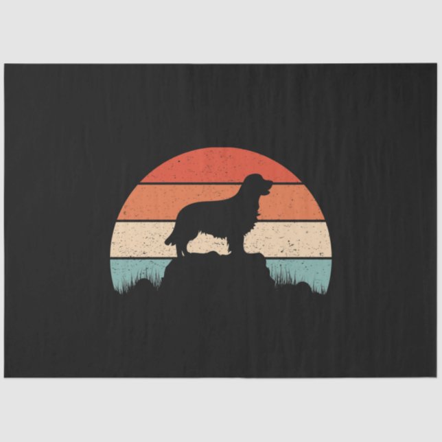 Papier Mousseline Golden Retriever Amoureux des chiens Retro Sunset (Recto)