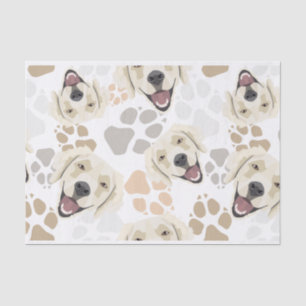 Papier Mousseline Golden retriever de pattes de chien de motif