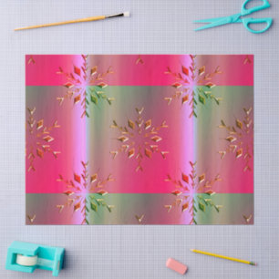 Papier Mousseline Golden Snowflake Luxe Noël Gradient