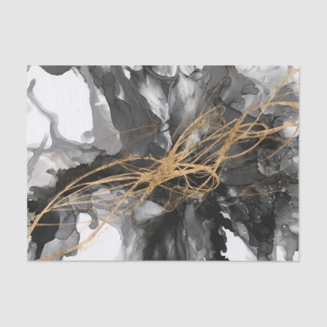 Papier Mousseline Golden Vortex I (Recto)