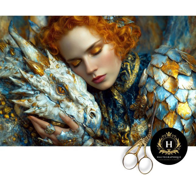 Papier Mousseline Golden White Dragon Imaginaire Queen Découpage Art (Créateur téléchargé)