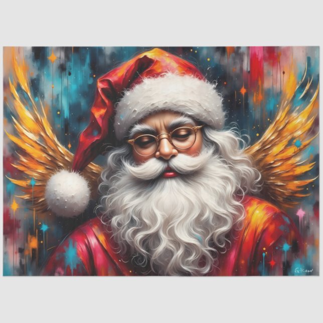 Papier Mousseline Golden Winging Saint Nick Vintage Noël (Recto)