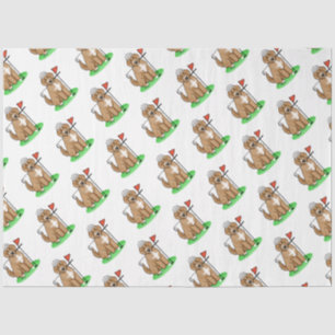 Papier Mousseline Goldendoodle Chien Jouer Golf (rouge whmk2) Plaisi