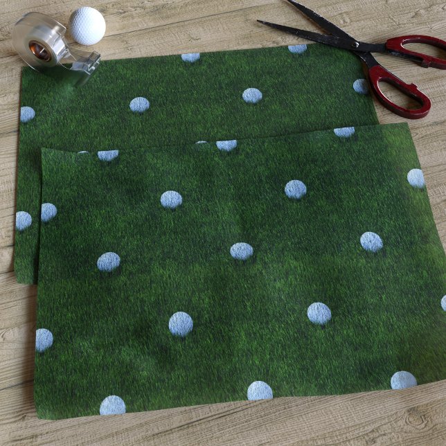Papier Mousseline Golf Ball Design Vert Gris Motif Tissu Papier (Créateur téléchargé)