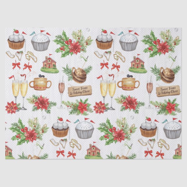 Papier Mousseline Golf Christmas Party with golf bakery themed (Recto)