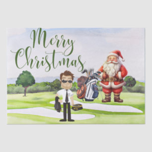 Papier Mousseline Golf Santa Claus Noël pour la partie de golf pilot