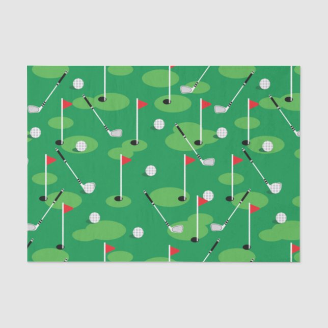 Papier Mousseline Golfers Verts  (Recto)