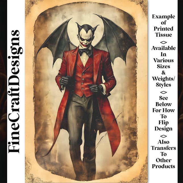 Papier Mousseline Goth Devil Vampire Sinister Makeup BB3 Decoupage (Créateur téléchargé)