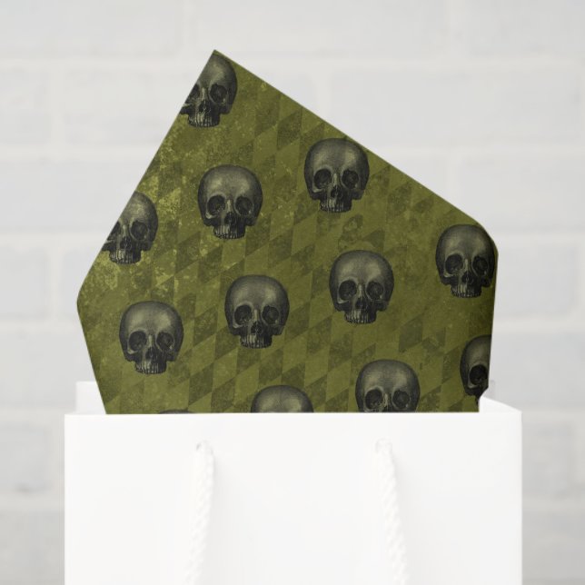 Papier Mousseline Goth Halloween Skuls (Sac cadeau)